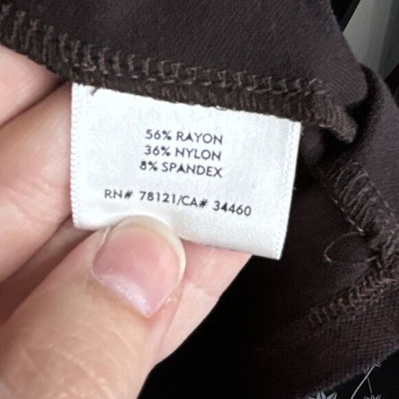 Eileen Fisher Women's Chocolate Mocha Brown V-Neck Swing Minimalist Midi Dress M - Picture 9 of 9